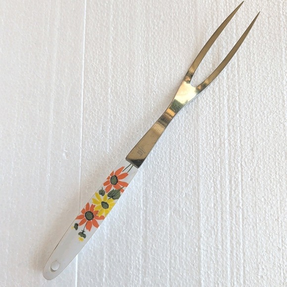 Ekco Other - VTG EKCO Stainless Steel CARVING FORK Country Garden Daisy Flowers USA 1970s